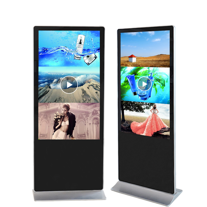 Lecteur d'annonces à écran divisé intelligent vertical portable haute résolution de 65 pouces 